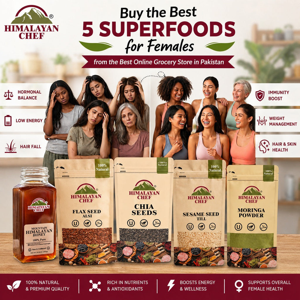 Buy the Best 5 superfoods for females from the best online grocery store in Pakistan