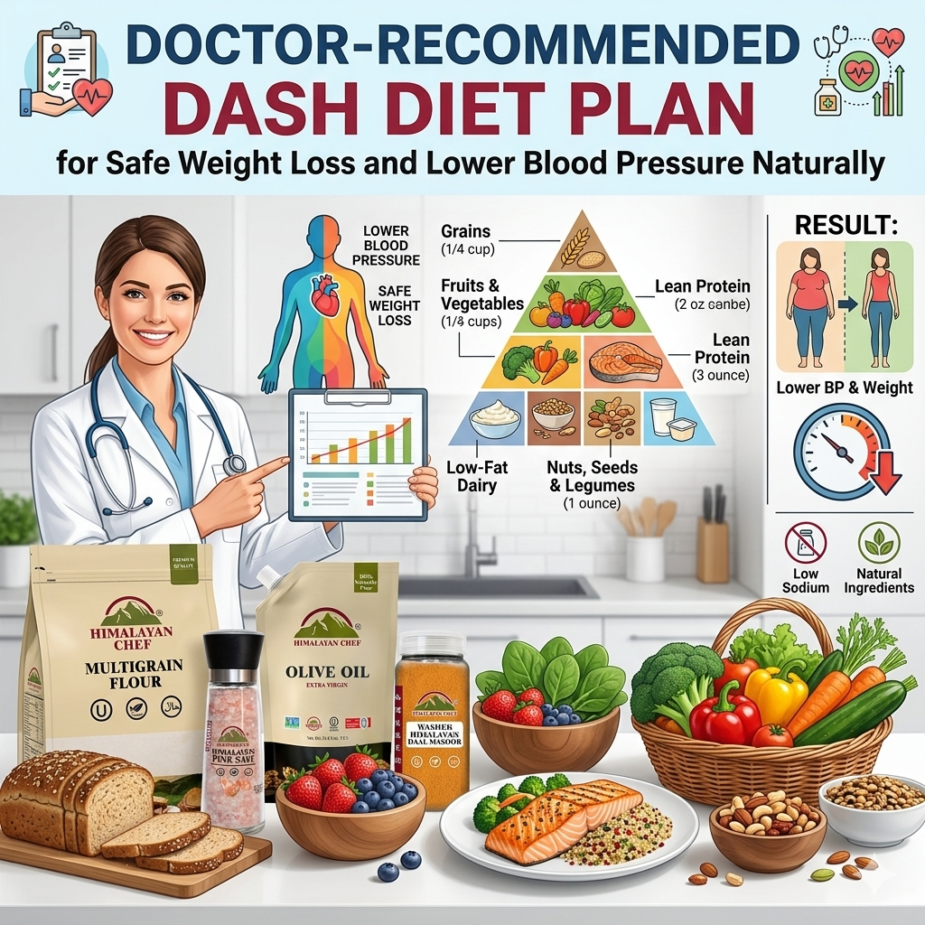 Doctor-Recommended DASH Diet Plan for Safe Weight Loss and Lower Blood Pressure Naturally
