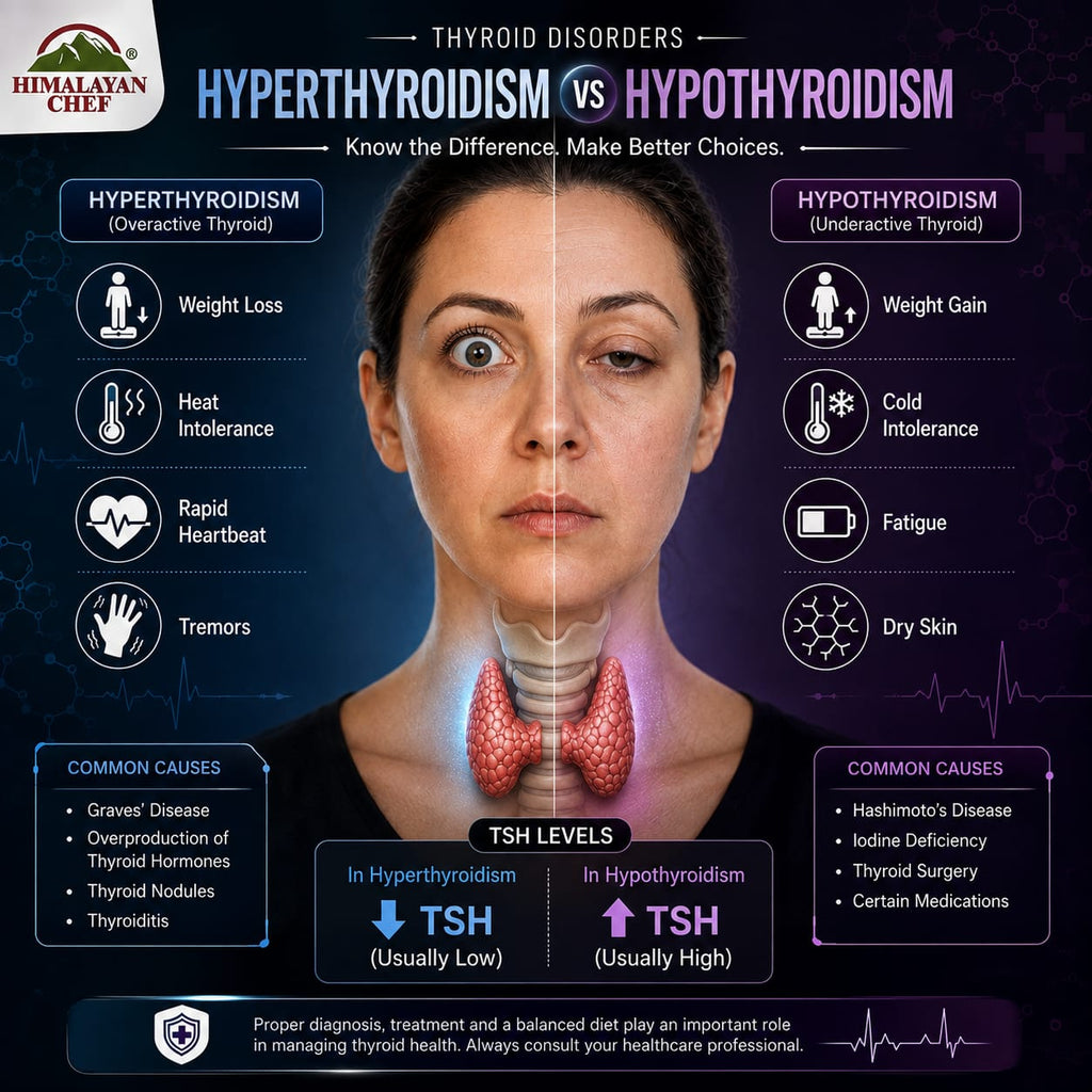 Difference Between Hypothyroidism and Hyperthyroidism with Best Grocery Store in Pakistan