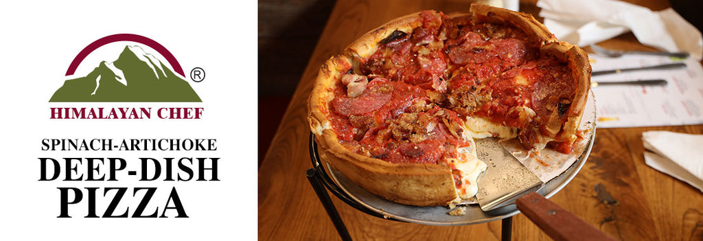 Home Made Spinach-Artichoke Deep-Dish Pizza