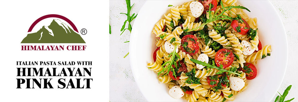 Making American-Italian Pasta Salad with Himalayan Pink Salt