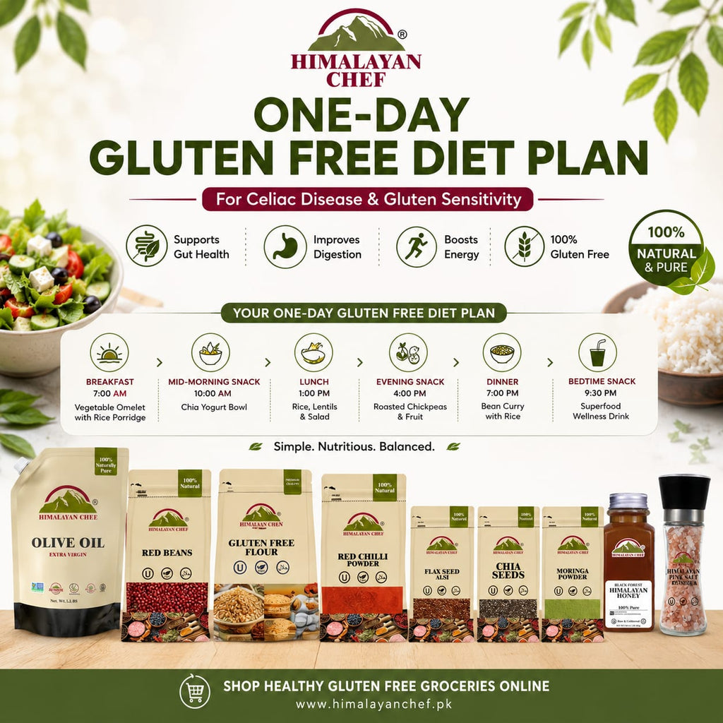 One-Day Gluten Free Diet Chart for Celiac Disease Patients with the Best Online Grocery Store in Pakistan