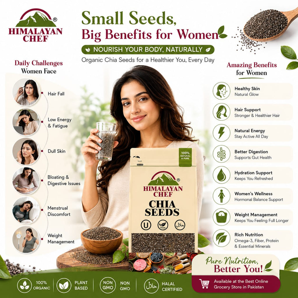 Organic Chia Seeds Benefits for Female with the Best Online Grocery Store in Pakistan