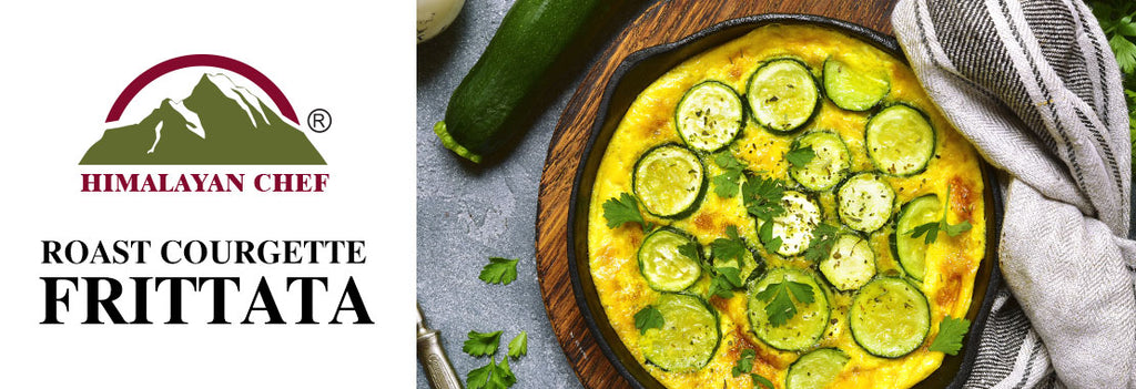 Roast Courgette Frittata with Mint, Chives and Smoked Mozzarella