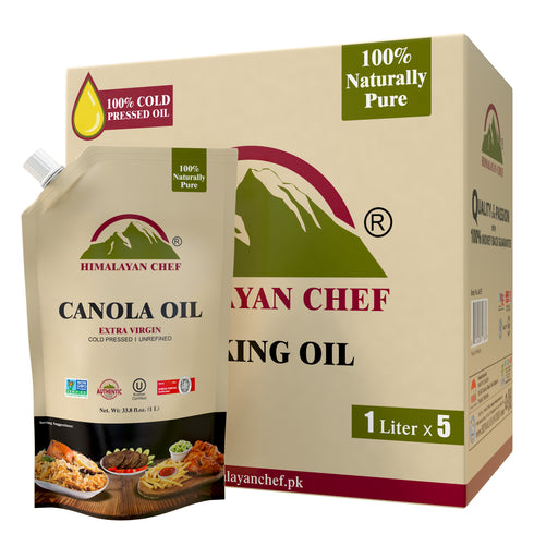 Himalayan Chef Canola Oil - 11 lbs (1x5 Ltr) | Unrefined Extra Virgin