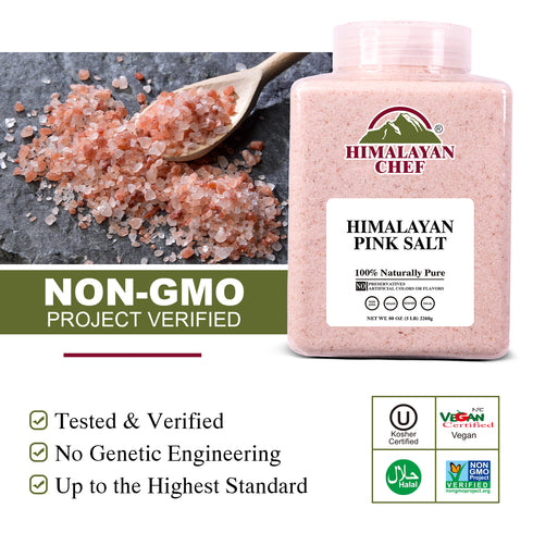 Pink Salt Fine Large Plastic Jar - 5 lbs (2268g) | Himalayan Chef