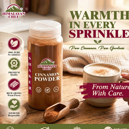 Gluten Free Cinnamon Powder (Darchini) Plastic Shaker - 0.33 lbs (150g) | Himalayan Chef