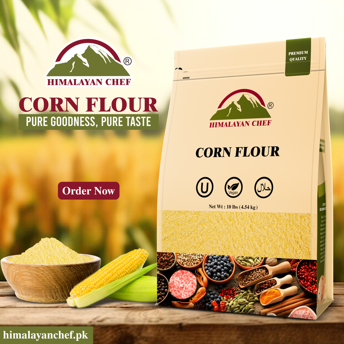 Finest Quality Corn Flour (Makki Atta) in Price Pakistan HIMALAYAN CHEF PAKISTAN