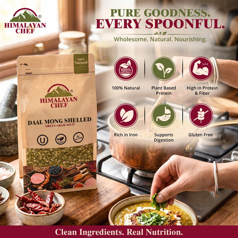 Gluten Free Daal Mong Shelled - 2 lbs (908g) | Himalayan Chef