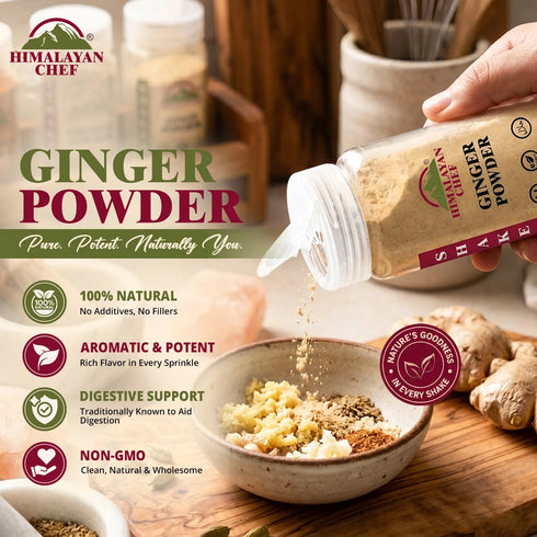 Gluten Free Ginger Powder Plastic Shaker - 0.35 lbs (160g) | Himalayan Chef