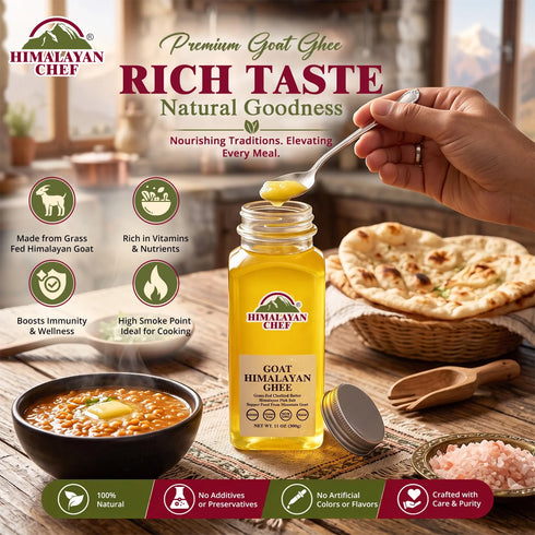 Gluten Free Goat Ghee- Square Plastic jar 0.66 lbs (0.3 Ltr) | Himalayan Desi