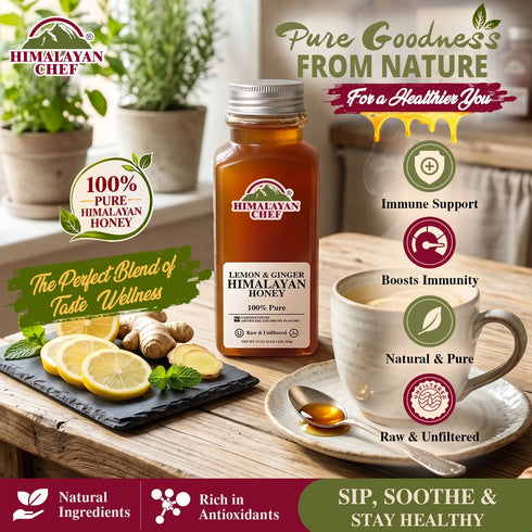 Gluten Free Lemon & Ginger Honey - 1 lbs (480g) | Himalayan Chef