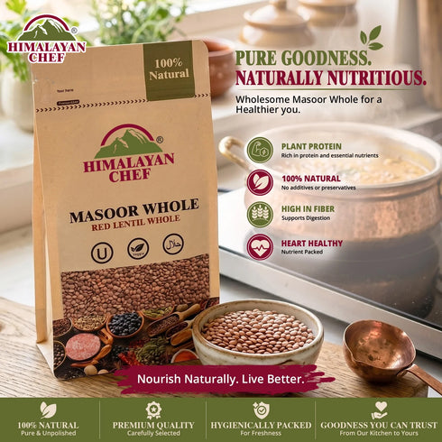 Gluten Free Masoor Whole - 2 lbs (908g) | Himalayan Chef