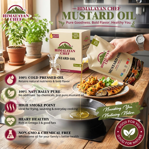Himalayan Chef Mustard Oil - 11 lbs (1x5 Ltr) | Unrefined Extra Virgin