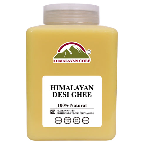 Himalayan Chef Desi Ghee - Square Plastics Jar Large | 4.4 lbs (2000) ml)