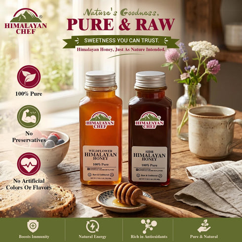 Himalayan Chef Wildflower + Sidr Honey - 2 lbs (960g) | Pack of 2