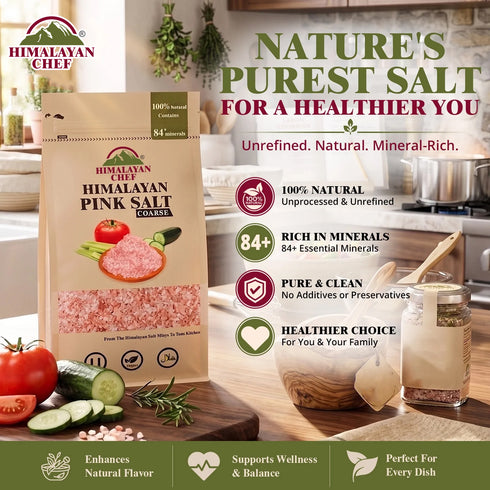 Gluten Free Pink Salt Coarse - 0.5 lbs ( 227g) | Himalayan Chef