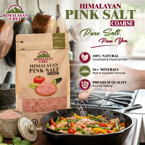 Gluten Free Pink Salt Coarse - 1 lbs (454g) | Himalayan Chef