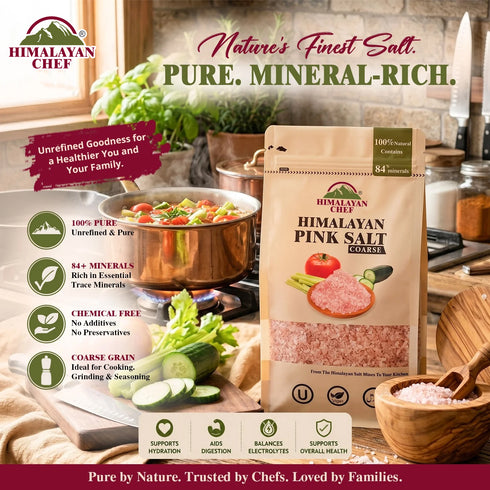 Gluten Free Pink Salt Coarse - 2 lbs (908g) | Himalayan Chef
