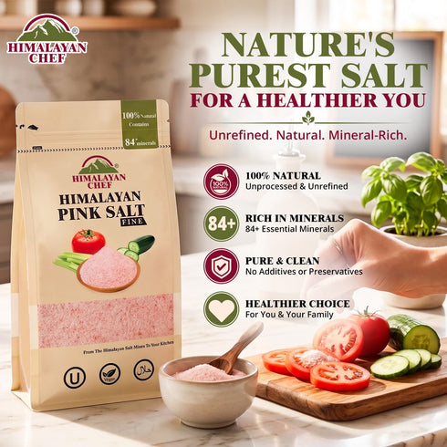 Gluten Free Pink Salt Fine - 0.5 lbs ( 227g) | Himalayan Chef
