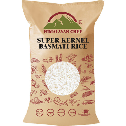 Super Kernel Basmati Rice - Double Polish - 50 lbs (22700g) | Himalayan Chef