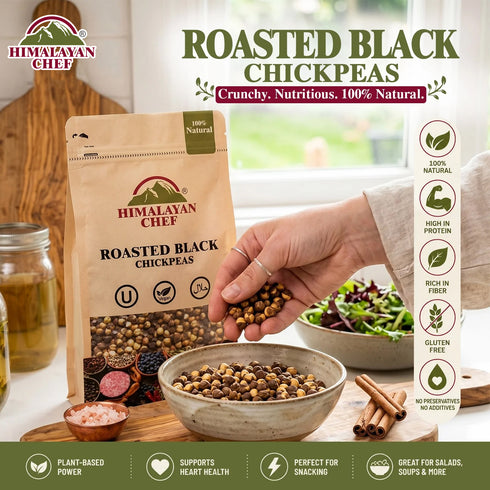 Roasted Black Chickpeas with shell - 1 lbs (454g) | Himalayan Chef