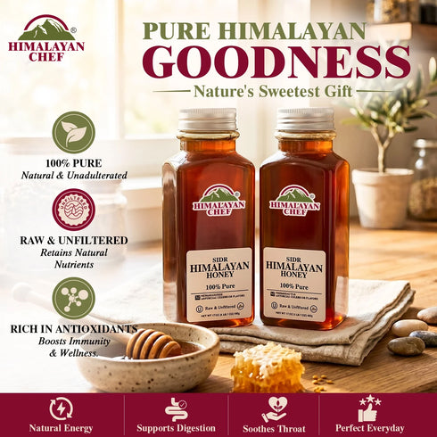 Himalayan Chef Sidr Honey - 2 lbs (960g) | Pack of 2