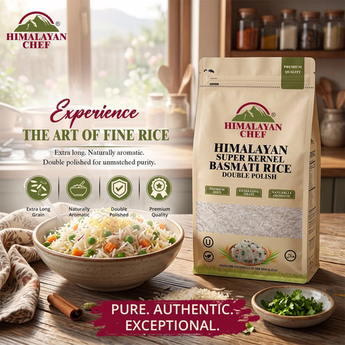 Gluten Free Super Kernal Basmati Rice - Double Polish - 2 lbs (908g) | Himalayan Chef