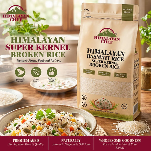 Gluten Free Super Kernel Broken Basmati Rice - 2 lbs (908g) | Himalayan Chef