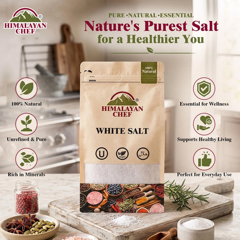 Gluten Free White Salt - 0.5 lbs (227g) | Himalayan Chef