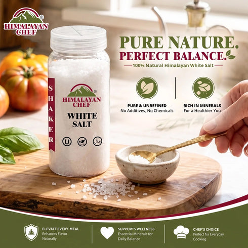 Gluten Free White Salt Plastic Shaker - 0.8 lbs (354g) | Himalayan Chef