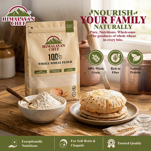 Whole Wheat Flour (Chakki Atta) - 20 lbs (9000g) | Himalayan Chef
