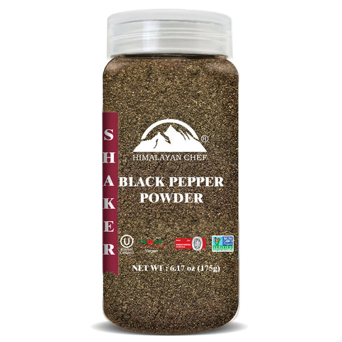 Black Pepper Powder Plastic Shaker - 0.39 lbs (175g) | Himalayan Chef