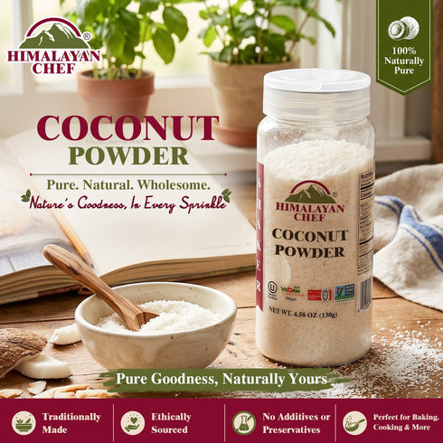 Coconut Powder Plastic Shaker - 0.17 lbs (80g) | Himalayan Chef