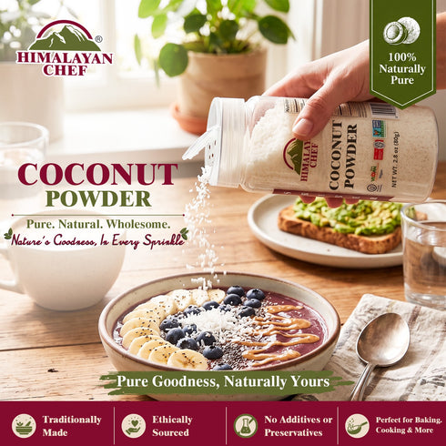 Gluten Free Coconut Powder Plastic Shaker - 0.17 lbs (80g) | Himalayan Chef
