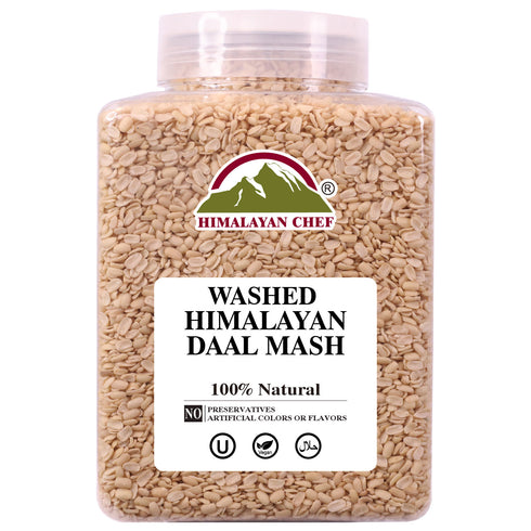 Daal Mash Washed Large Plastic Jar - 3.74 lbs (1700g) | Himalayan Chef