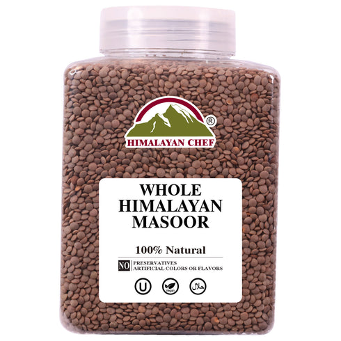 Masoor Whole Large Plsatic Jar - 3.74 lbs (1700g) | Himalayan Chef