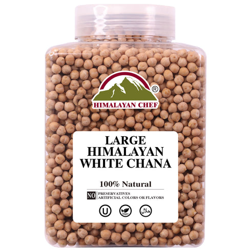 White Chana (Premium) Large Plastic Jar - 3.74 lbs (1700g) | Himalayan Chef