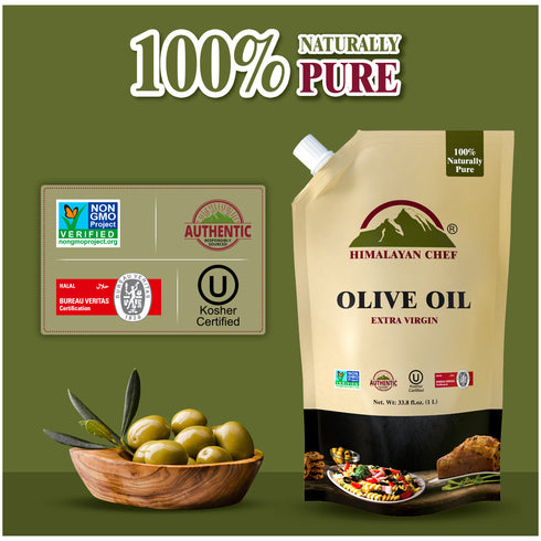 Olive Oil (Extra Virgin) - 2.2 lbs (1 Ltr) | Himalayan Chef