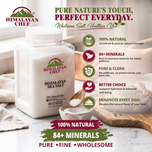 Gluten Free Sea Salt Fine Jar - 5 lbs (2268g) | Himalayan Chef