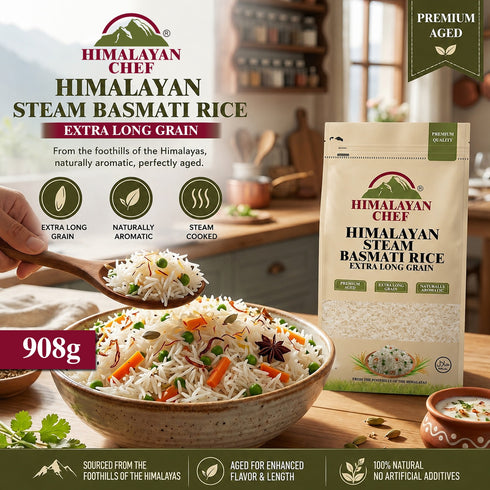 1121 Kainat Steam Basmati - 2 lbs (908g) | Himalayan Chef