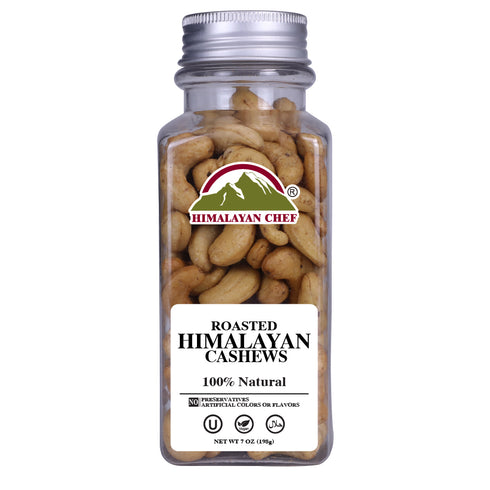 Cashew (Kaju) Roasted Square Plastic Jar - 0.43 lbs (198g) | Himalayan Chef