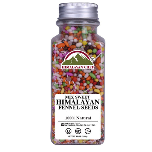 Mix Sweet Fennel Seeds Square Jar - 0.68 lbs (312g) | Himalayan Chef