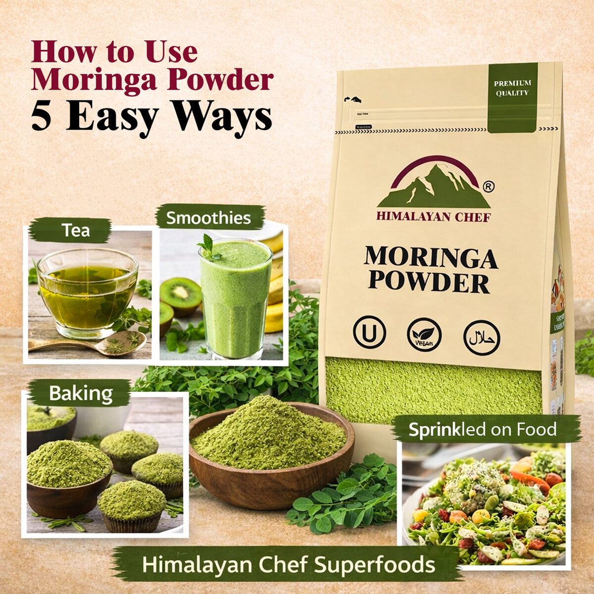 How to Use Moringa Powder: 5 Easy Ways-Himalayan Chef Superfoods ...